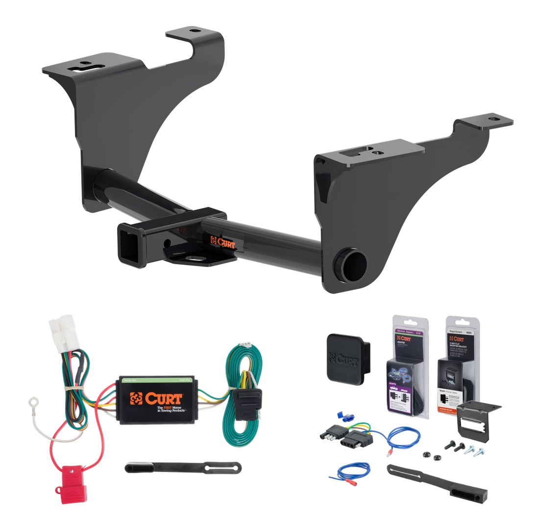 2020 - 2026 Subaru Outback Wagon Curt 2" Class 3 Trailer Tow Hitch + 5-Flat Wiring Kit Tow Boat/Utility Trailer with Surge Brakes 13570