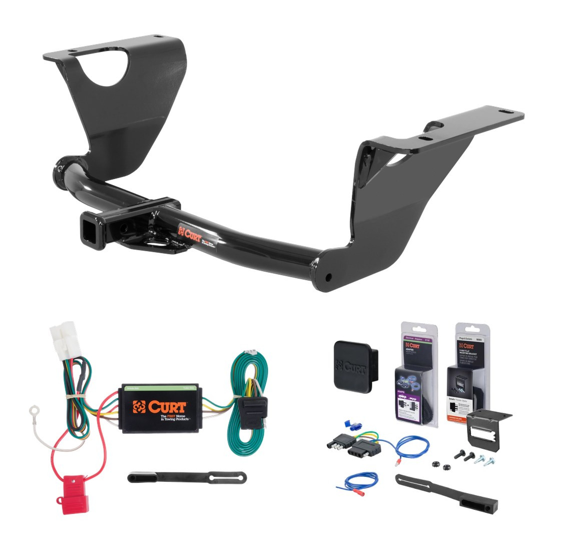 2014 - 2019 Subaru Outback Wagon Curt 1-1/4" Class 2 Trailer Tow Hitch + 5-Flat Wiring Kit Tow Boat/Utility Trailer with Surge Brakes 12136