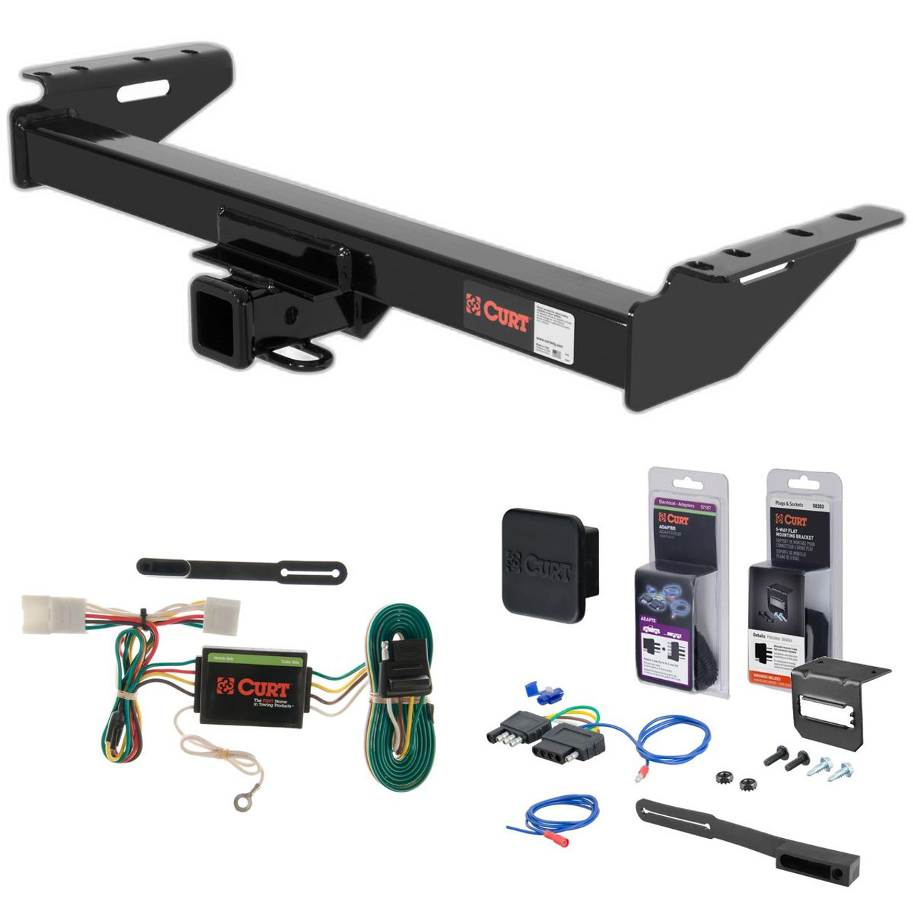 97 - 01 Jeep Cherokee Curt 2" Class 3 Trailer Tow Hitch + 5-Flat Wiring Kit Tow Boat/Utility Trailer with Surge Brakes 13084 97 - 01 Jeep Cherokee Curt 2" Class 3 Trailer Tow Hitch + 5-Flat Wiring Kit Tow Boat/Utility Trailer with Surge Brakes 13084