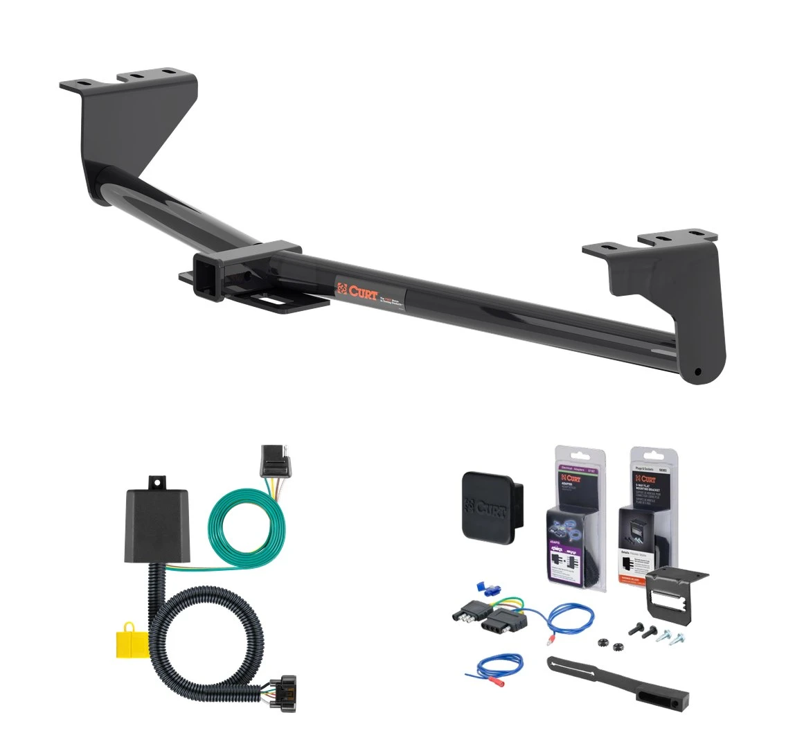 2022 - 2024 Kia Carnival Curt 2" Class 3 Trailer Tow Hitch + 5-Flat Wiring Kit Tow Boat/Utility Trailer with Surge Brakes 13478