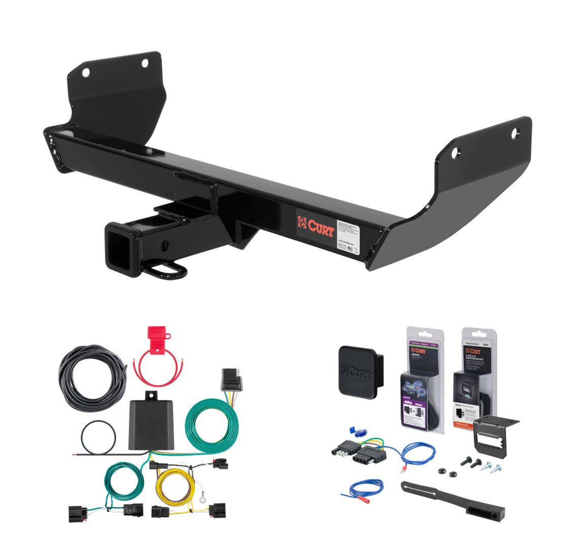 2022 Jeep Grand Cherokee WK Curt 2" Class 3 Trailer Tow Hitch + 5-Flat Wiring Kit Tow Boat/Utility Trailer with Surge Brakes 13065