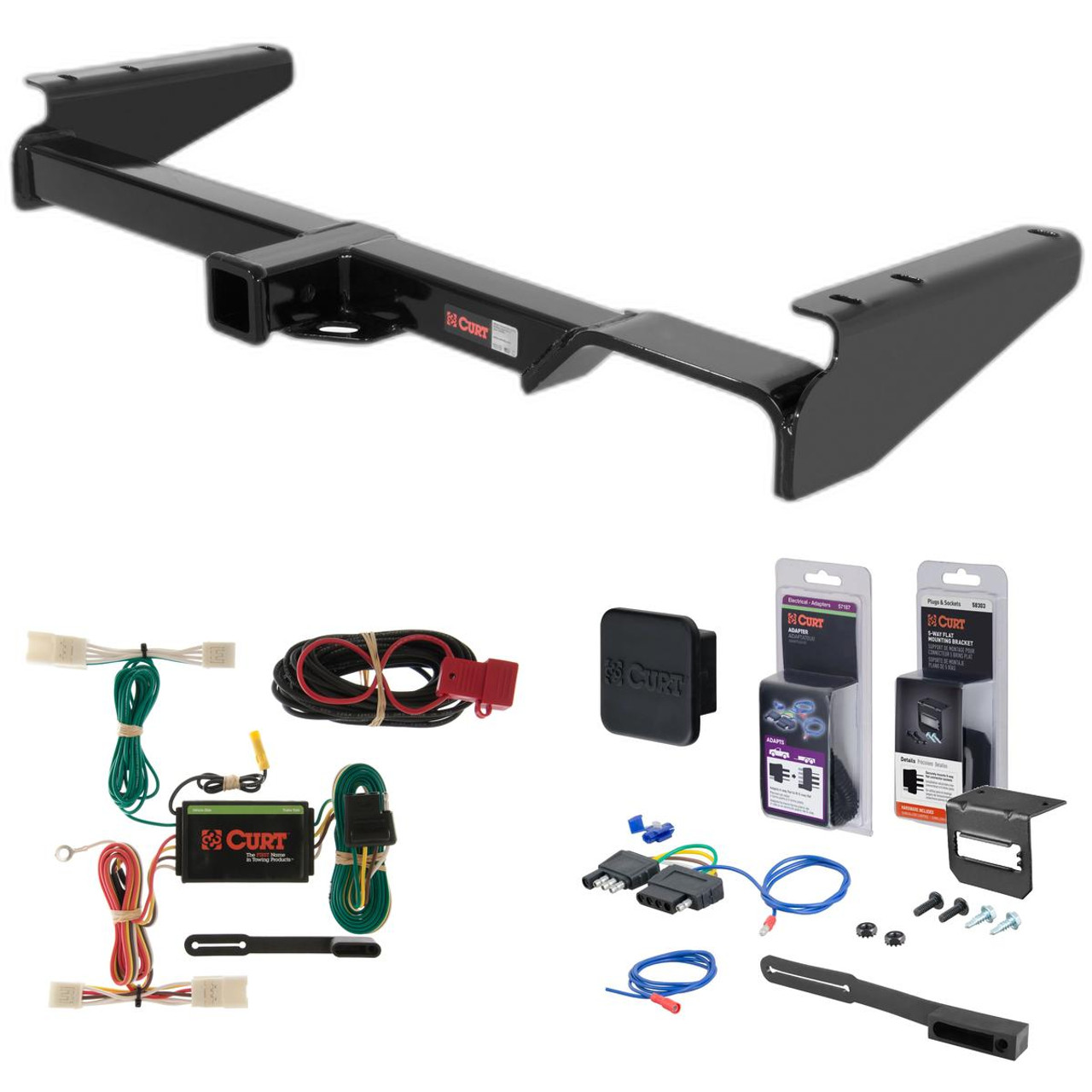 01 - 03 Toyota Highlander Curt 2" Class 3 Trailer Tow Hitch + 5-Flat Wiring Kit Tow Boat/Utility Trailer with Surge Brakes 13429 01 - 03 Toyota Highlander Curt 2" Class 3 Trailer Tow Hitch + 5-Flat Wiring Kit Tow Boat/Utility Trailer with Surge Brakes 13429
