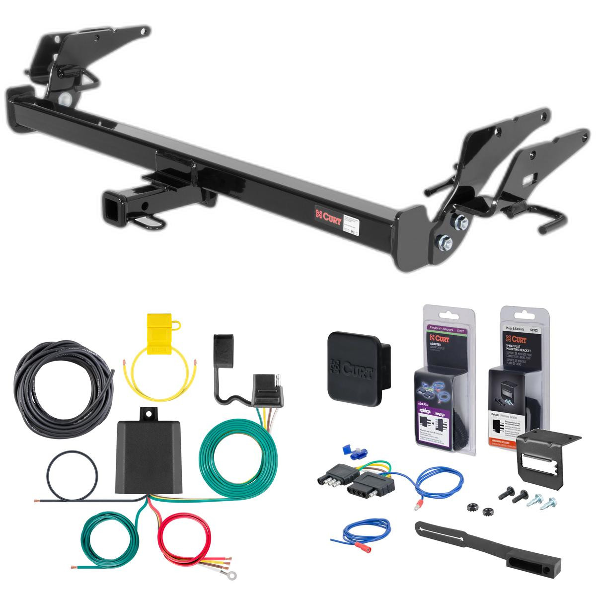 05 - 10 Toyota Avalon Dual exhaust Curt 1-1/4" Class 1 Trailer Tow Hitch + 5-Flat Wiring Kit Tow Boat/Utility Trailer with Surge Brakes 11427