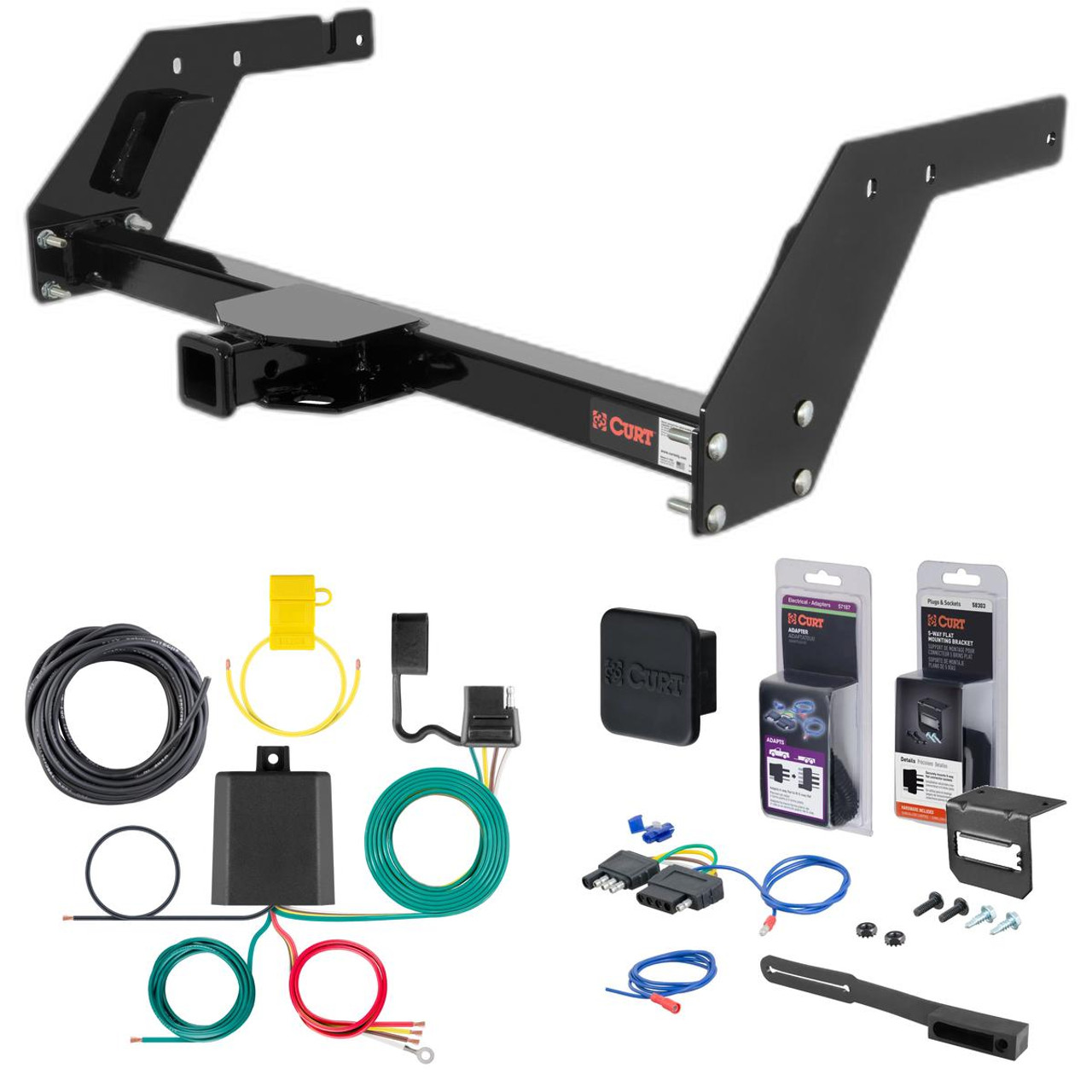84 - 88 Toyota Pickup Curt 2" Class 3 Trailer Tow Hitch + 5-Flat Wiring Kit Tow Boat/Utility Trailer with Surge Brakes 13086 84 - 88 Toyota Pickup Curt 2" Class 3 Trailer Tow Hitch + 5-Flat Wiring Kit Tow Boat/Utility Trailer with Surge Brakes 13086