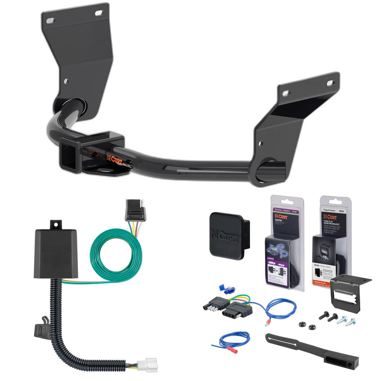 19 - 22 Acura RDX  Curt 2" Class 3 Trailer Tow Hitch + 5-Flat Wiring Kit Tow Boat/Utility Trailer with Surge Brakes 13423 19 - 22 Acura RDX  Curt 2" Class 3 Trailer Tow Hitch + 5-Flat Wiring Kit Tow Boat/Utility Trailer with Surge Brakes 13423