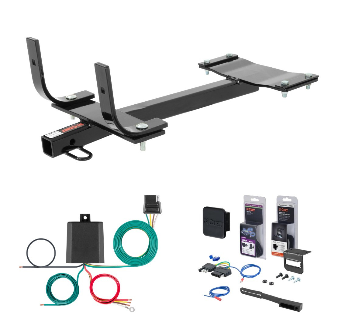 2001 - 2005 BMW 325i Sedan Curt 1-1/4" Class 1 Trailer Tow Hitch + 5-Flat Wiring Kit Tow Boat/Utility Trailer with Surge Brakes 11174