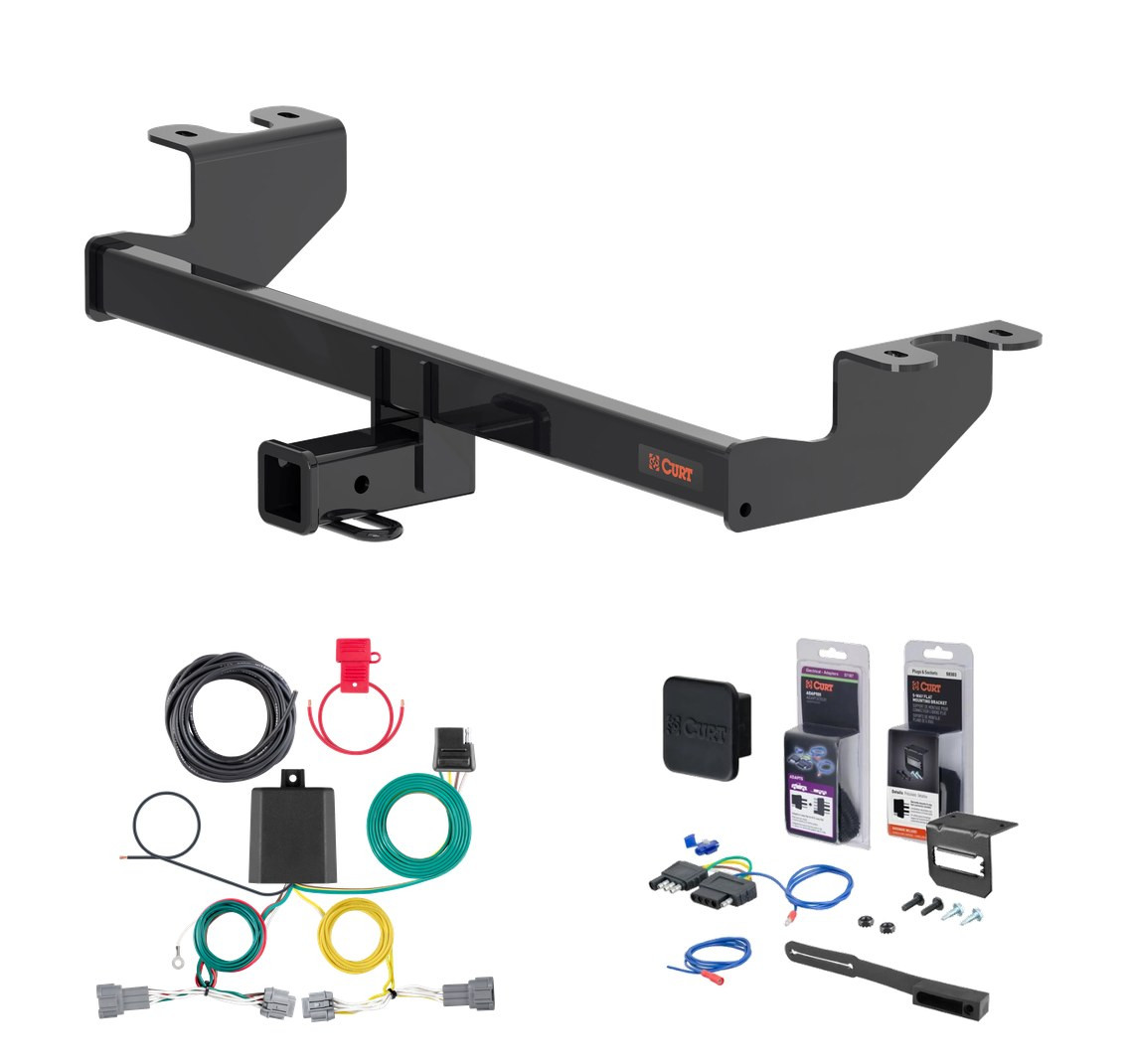 2023 - 2026 Nissan Ariya Curt 2" Class 3 Trailer Tow Hitch + 5-Flat Wiring Kit Tow Boat/Utility Trailer with Surge Brakes 13588