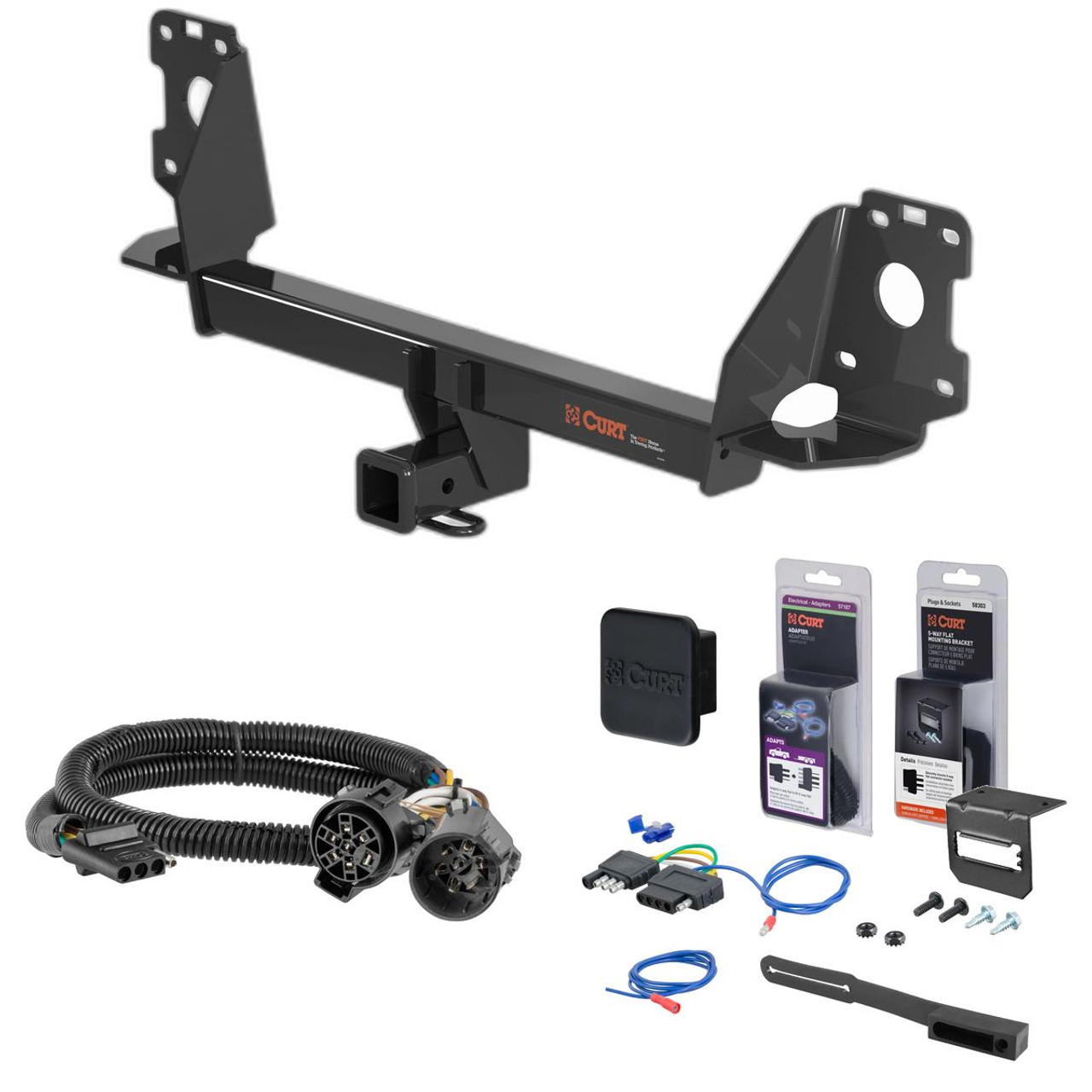 17 - 22 Audi Q7 Curt 2" Class 3 Trailer Tow Hitch + 5-Flat Wiring Kit Tow Boat/Utility Trailer with Surge Brakes 13277 17 - 22 Audi Q7 Curt 2" Class 3 Trailer Tow Hitch + 5-Flat Wiring Kit Tow Boat/Utility Trailer with Surge Brakes 13277