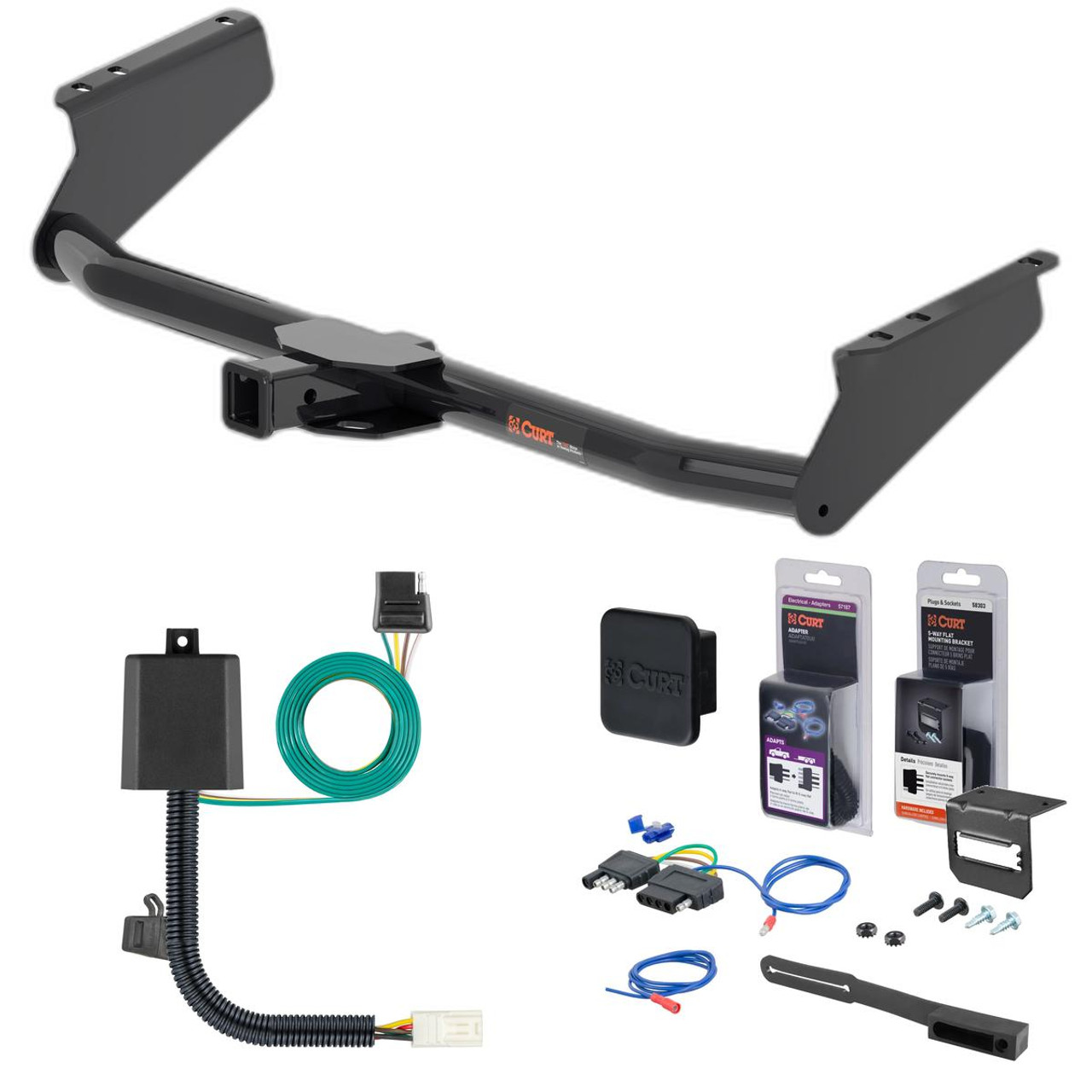 21 - 24 Toyota Sienna Curt 2" Class 3 Trailer Tow Hitch + 5-Flat Wiring Kit Tow Boat/Utility Trailer with Surge Brakes 13470 21 - 24 Toyota Sienna Curt 2" Class 3 Trailer Tow Hitch + 5-Flat Wiring Kit Tow Boat/Utility Trailer with Surge Brakes 13470