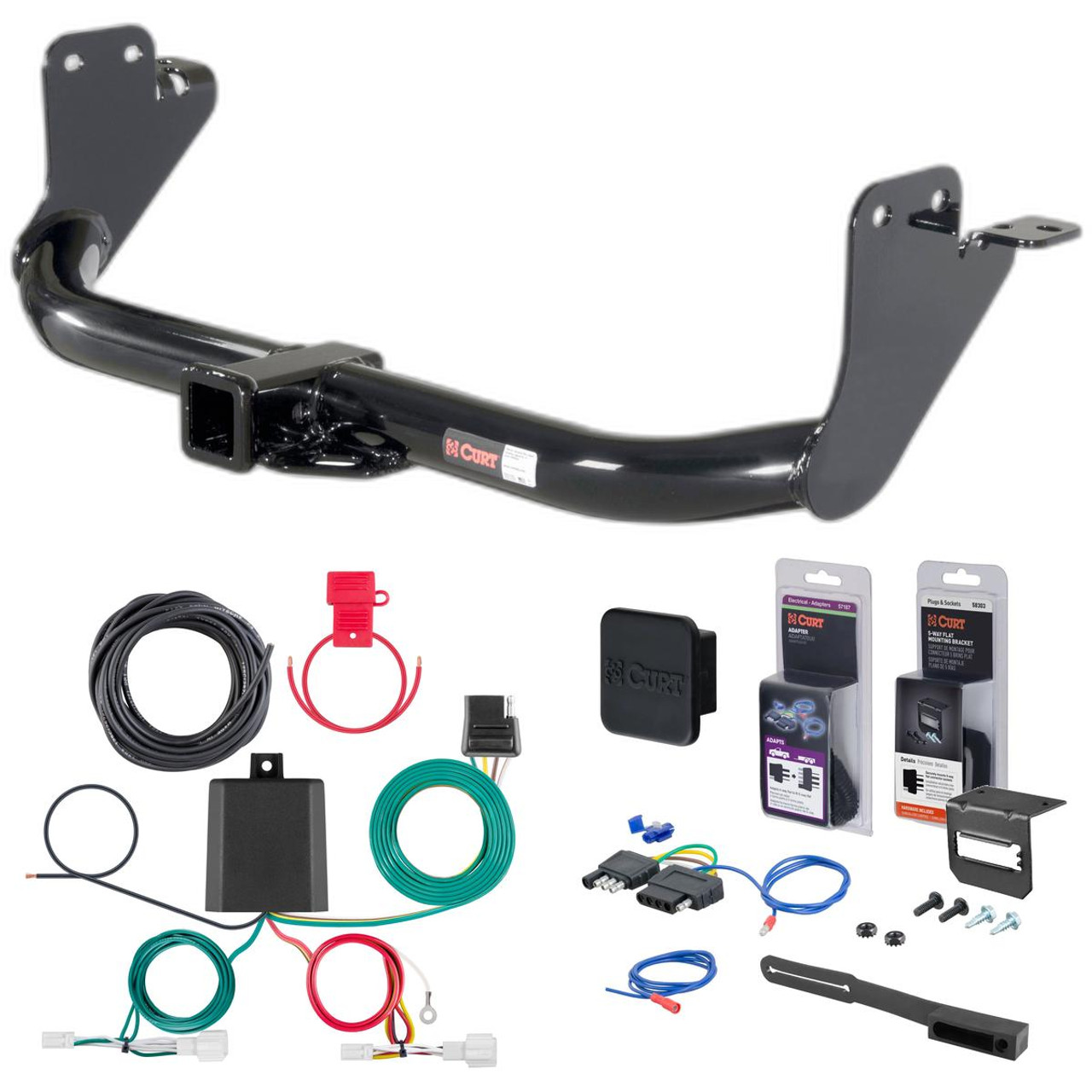 20 - 24 Mitsubishi Outlander Sport Curt 2" Class 3 Trailer Tow Hitch + 5-Flat Wiring Kit Tow Boat/Utility Trailer with Surge Brakes 13079 20 - 24 Mitsubishi Outlander Sport Curt 2" Class 3 Trailer Tow Hitch + 5-Flat Wiring Kit Tow Boat/Utility Trailer with Surge Brakes 13079