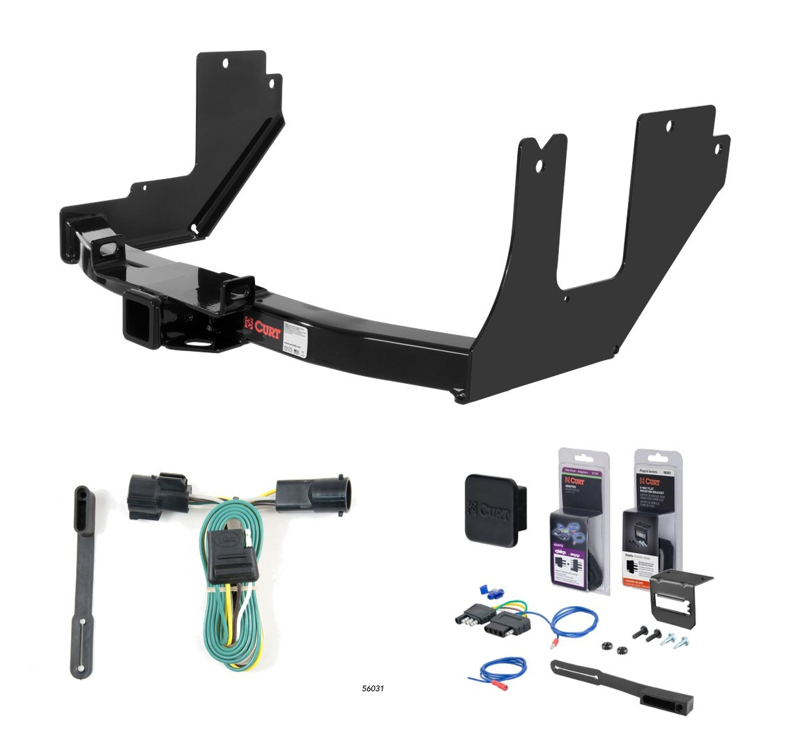 2004 - 2005 Ford F-150 Excluding factory receiver and 2004 Heritage Edition Curt 2" Class 3 Trailer Tow Hitch + 5-Flat Wiring Kit Tow Boat/Utility Trailer with Surge Brakes 13357