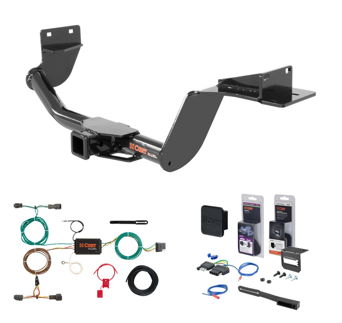 2016 - 2020 Kia Sorento SX Limited 2.0L and EX 2.0L models only Curt 2" Class 3 Trailer Tow Hitch + 5-Flat Wiring Kit Tow Boat/Utility Trailer with Surge Brakes 13195