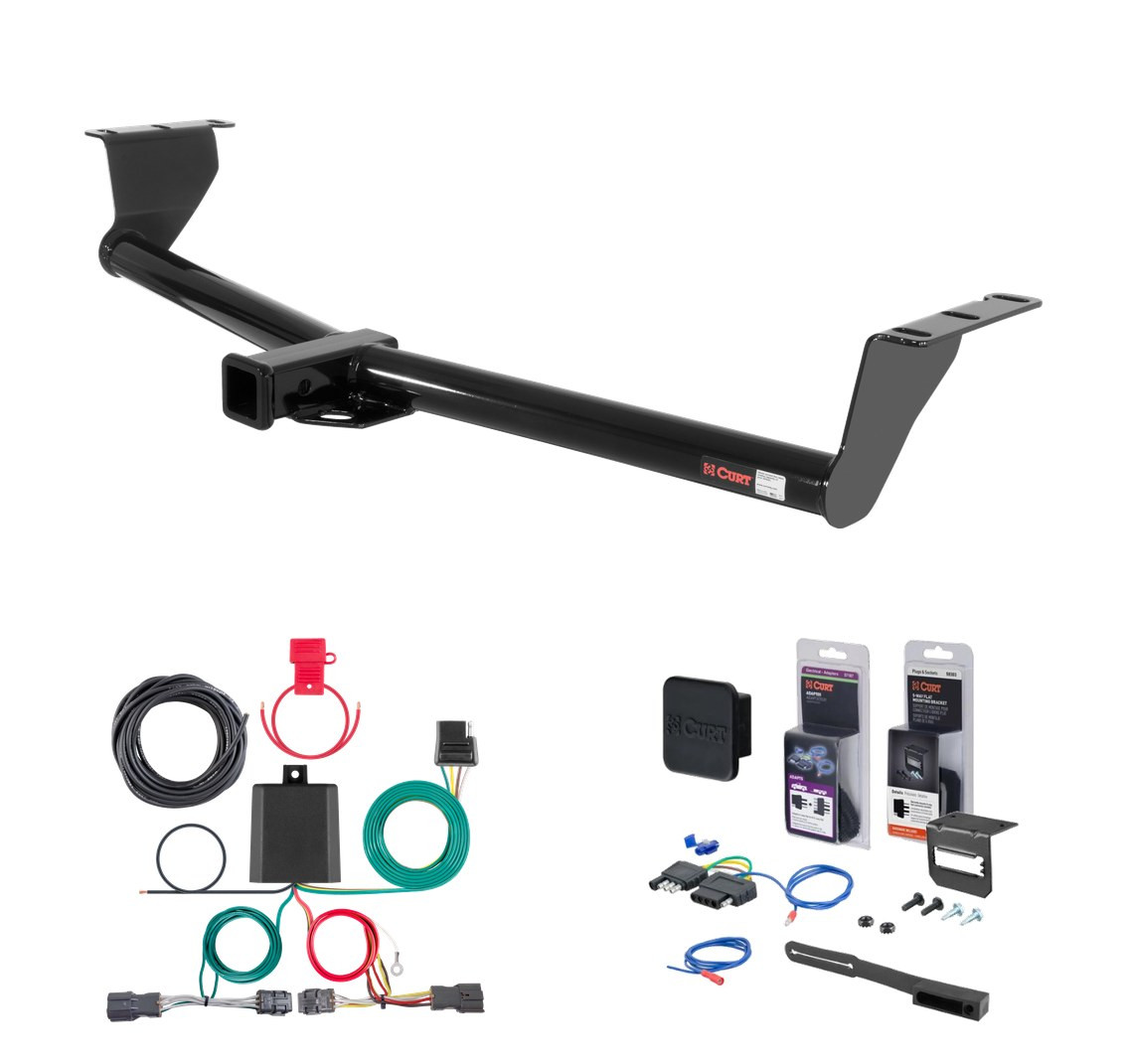 2011 - 2012 Kia Sedona Curt 2" Class 3 Trailer Tow Hitch + 5-Flat Wiring Kit Tow Boat/Utility Trailer with Surge Brakes 13345