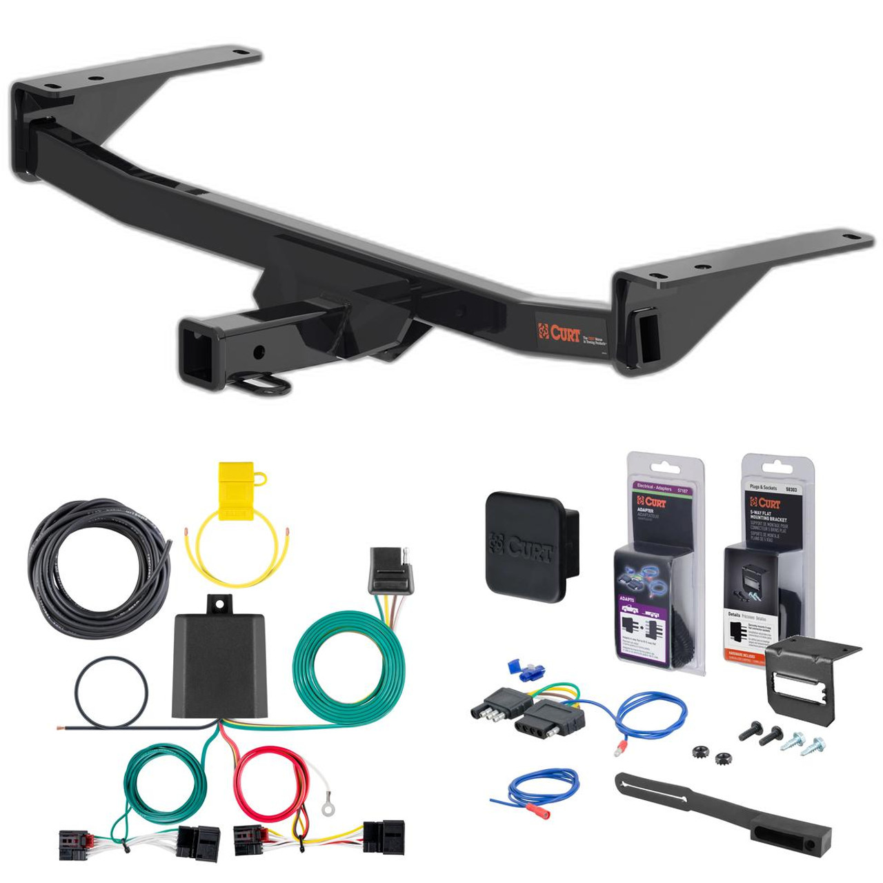 20 - 24 Volkswagen Atlas Cross Sport Curt 2" Class 3 Trailer Tow Hitch + 5-Flat Wiring Kit Tow Boat/Utility Trailer with Surge Brakes 13458 20 - 24 Volkswagen Atlas Cross Sport Curt 2" Class 3 Trailer Tow Hitch + 5-Flat Wiring Kit Tow Boat/Utility Trailer with Surge Brakes 13458