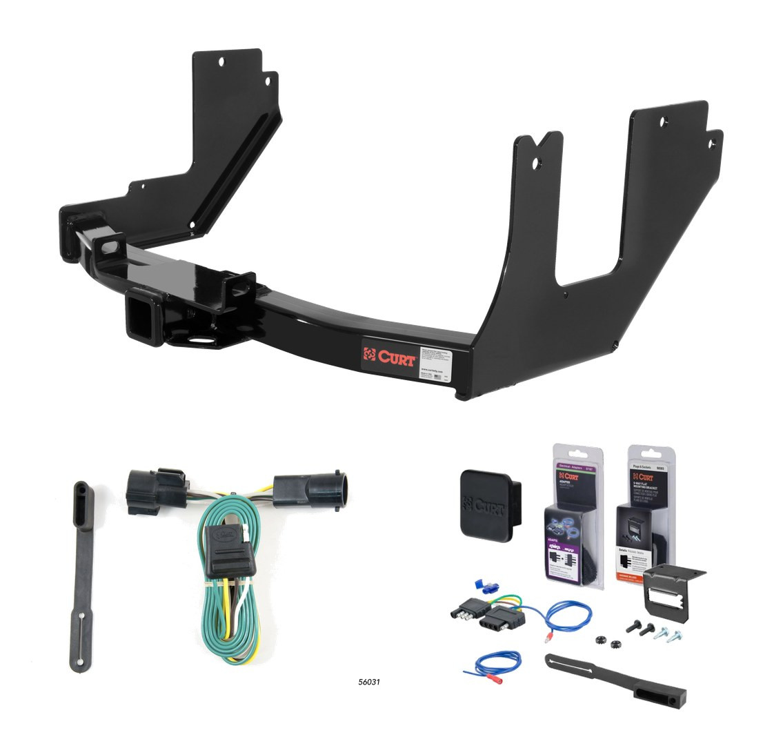 2004 - 2005 Ford F-150 Excluding factory receiver and 2004 Heritage Edition Curt 2" Class 4 Trailer Tow Hitch + 5-Flat Wiring Kit Tow Boat/Utility Trailer with Surge Brakes 14357