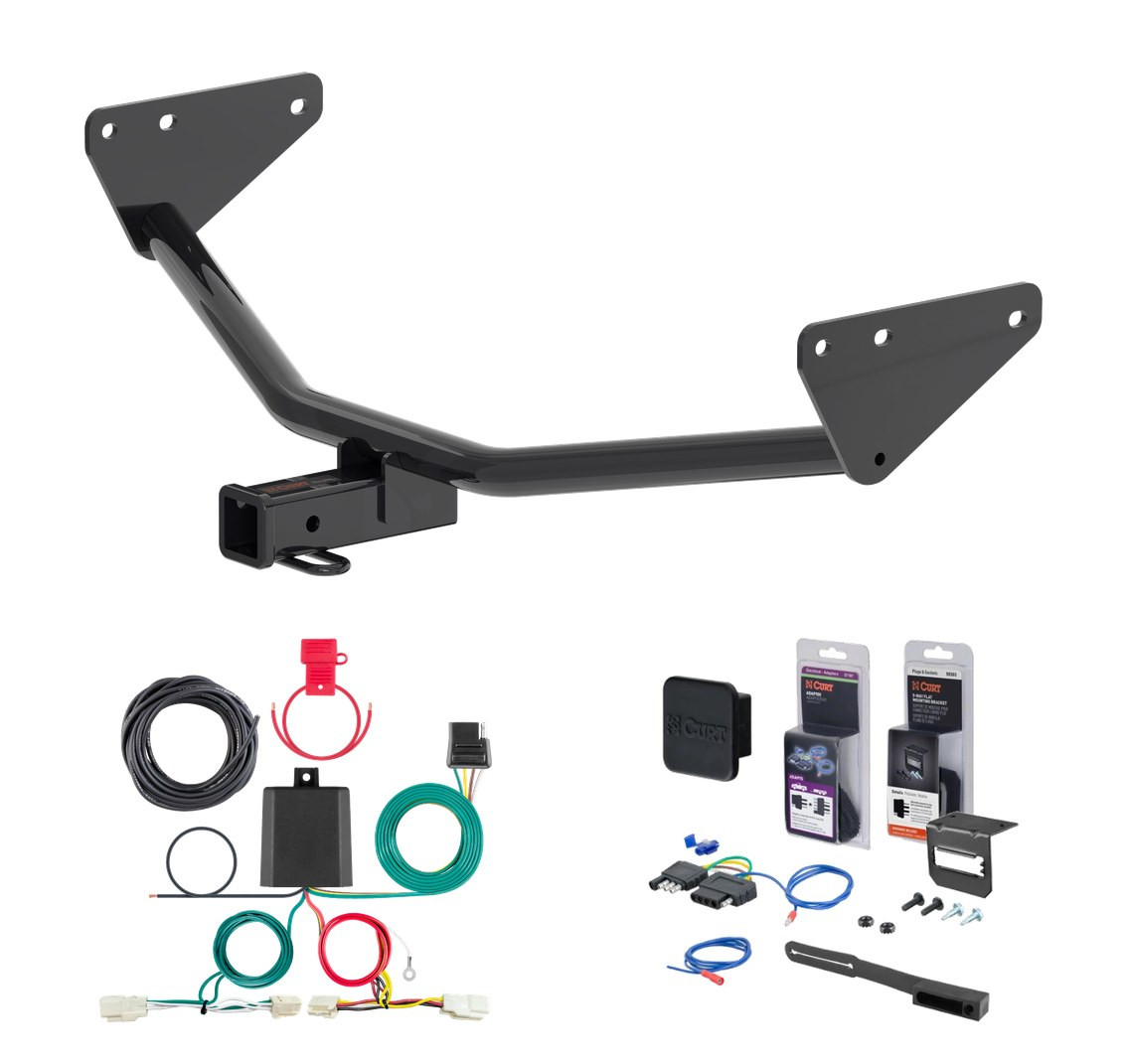 2022 - 2026 Mitsubishi Outlander Curt 2" Class 3 Trailer Tow Hitch + 5-Flat Wiring Kit Tow Boat/Utility Trailer with Surge Brakes 13487