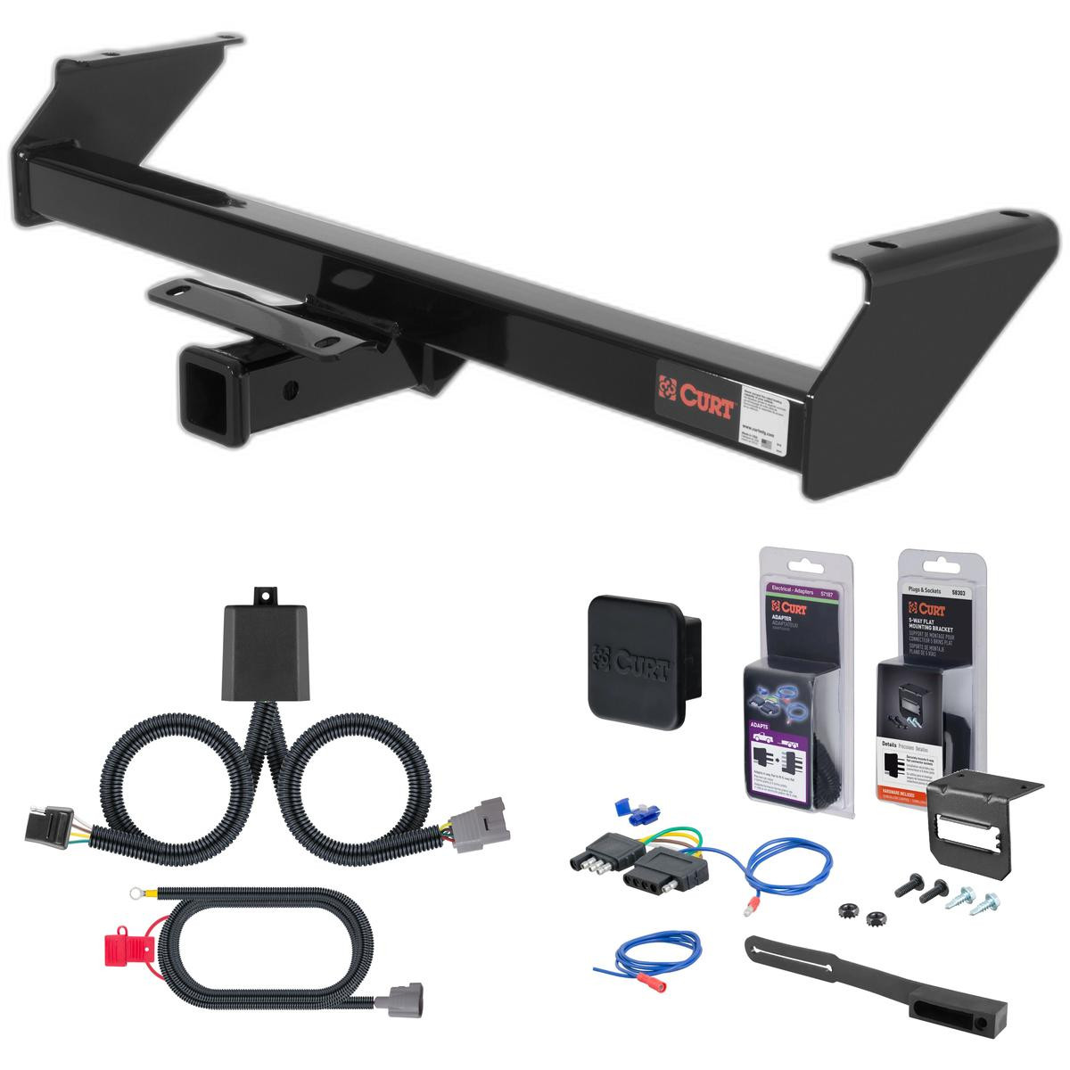 01 - 02 Toyota Tundra #13180 will not fit with towable bumper mount Curt 2" Class 3 Trailer Tow Hitch + 5-Flat Wiring Kit Tow Boat/Utility Trailer with Surge Brakes 13180