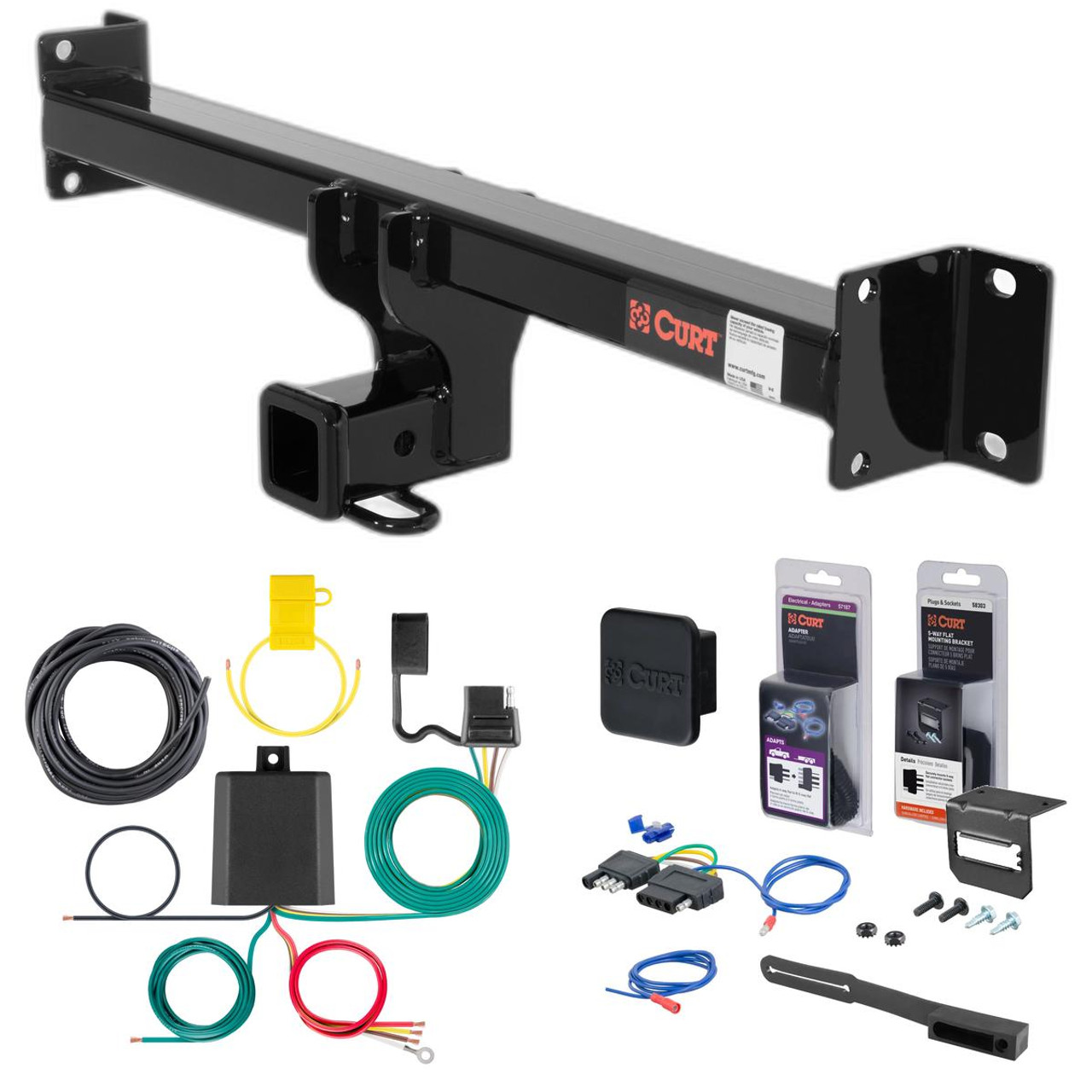 04 - 10 BMW X3  Curt 2" Class 3 Trailer Tow Hitch + 5-Flat Wiring Kit Tow Boat/Utility Trailer with Surge Brakes 13573 04 - 10 BMW X3  Curt 2" Class 3 Trailer Tow Hitch + 5-Flat Wiring Kit Tow Boat/Utility Trailer with Surge Brakes 13573