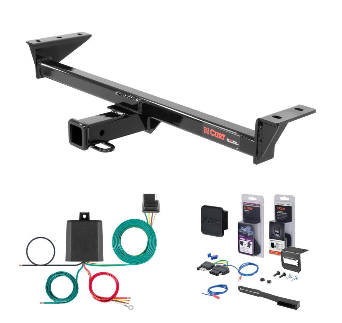 2016 - 2022 BMW X1 Curt 2" Class 3 Trailer Tow Hitch + 5-Flat Wiring Kit Tow Boat/Utility Trailer with Surge Brakes 13303