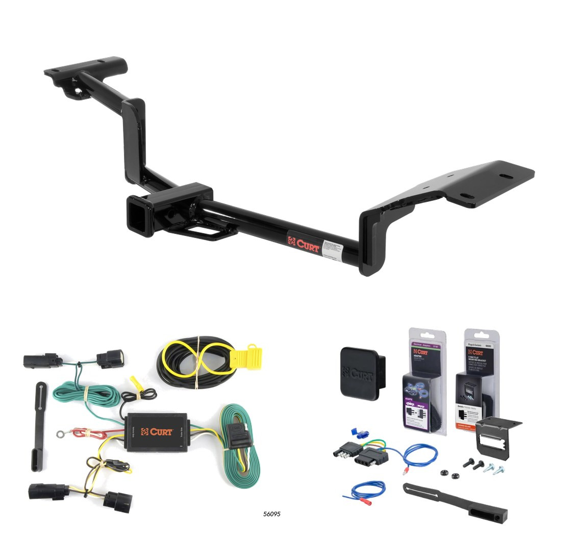 2010 - 2019 Lincoln MKT With EcoBoost Curt 2" Class 3 Trailer Tow Hitch + 5-Flat Wiring Kit Tow Boat/Utility Trailer with Surge Brakes 13110