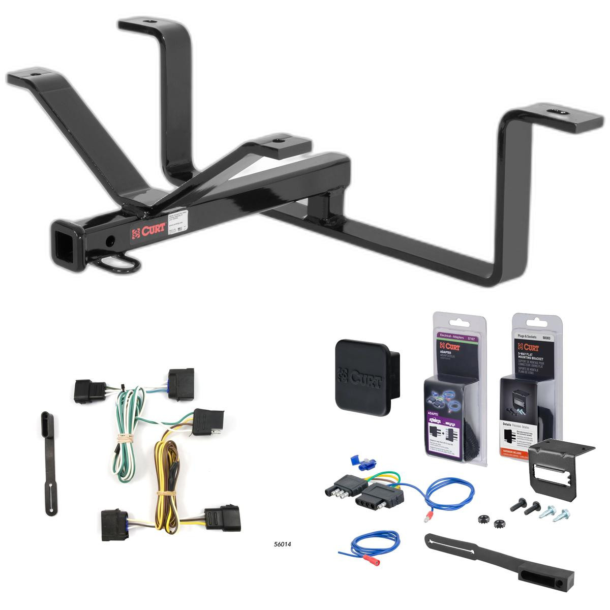 05 - 11 Chevrolet Corvette Coupe and convertible, excluding dual mode exhaust Curt 1-1/4" Class 1 Trailer Tow Hitch + 5-Flat Wiring Kit Tow Boat/Utility Trailer with Surge Brakes 11380