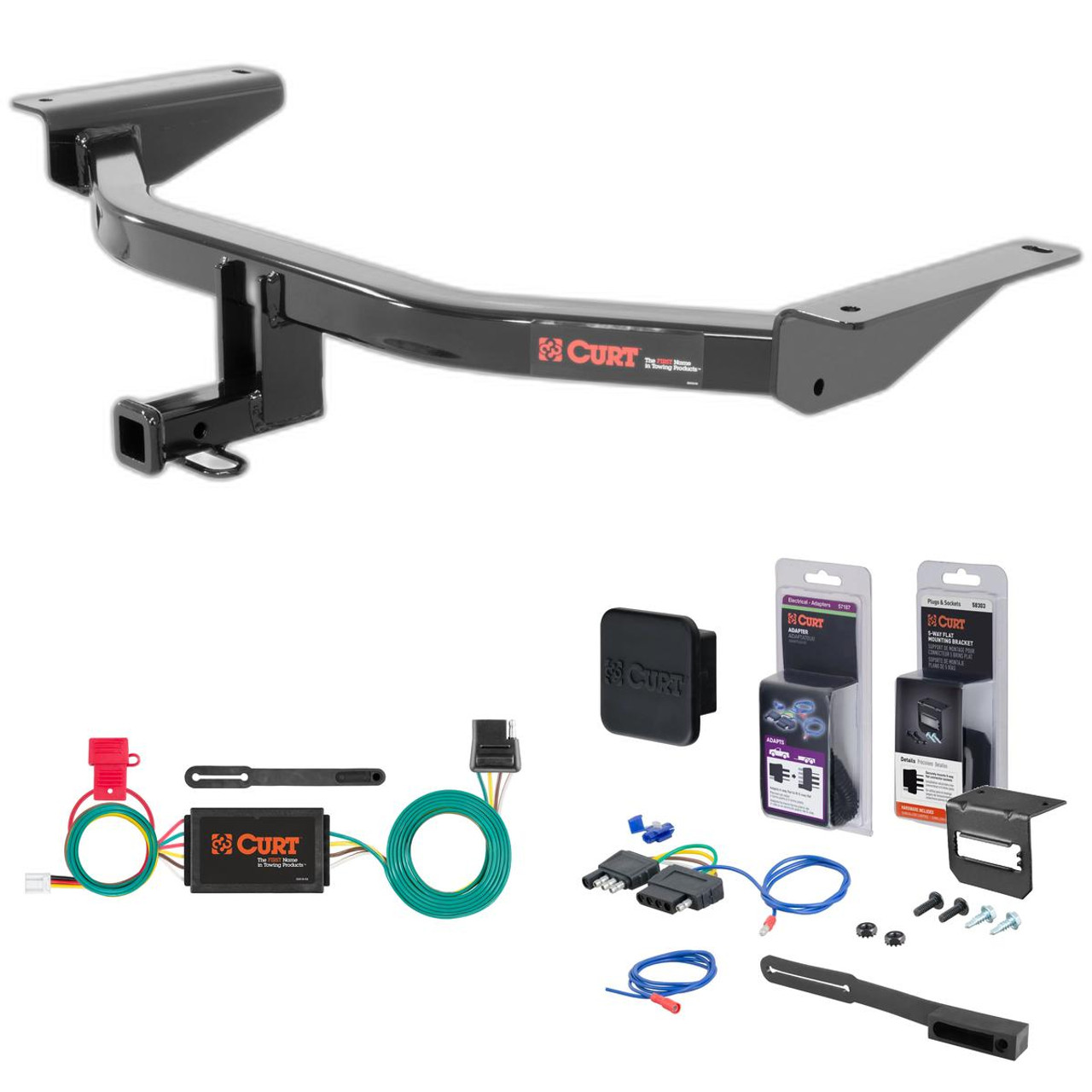 16 - 23 Mazda CX-9 Curt 1-1/4" Class 2 Trailer Tow Hitch + 5-Flat Wiring Kit Tow Boat/Utility Trailer with Surge Brakes 12156 16 - 23 Mazda CX-9 Curt 1-1/4" Class 2 Trailer Tow Hitch + 5-Flat Wiring Kit Tow Boat/Utility Trailer with Surge Brakes 12156