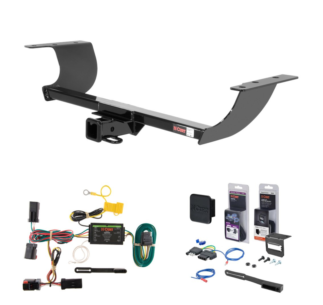 2011 - 2014 Chrysler 300C Curt 2" Class 3 Trailer Tow Hitch + 5-Flat Wiring Kit Tow Boat/Utility Trailer with Surge Brakes 13093