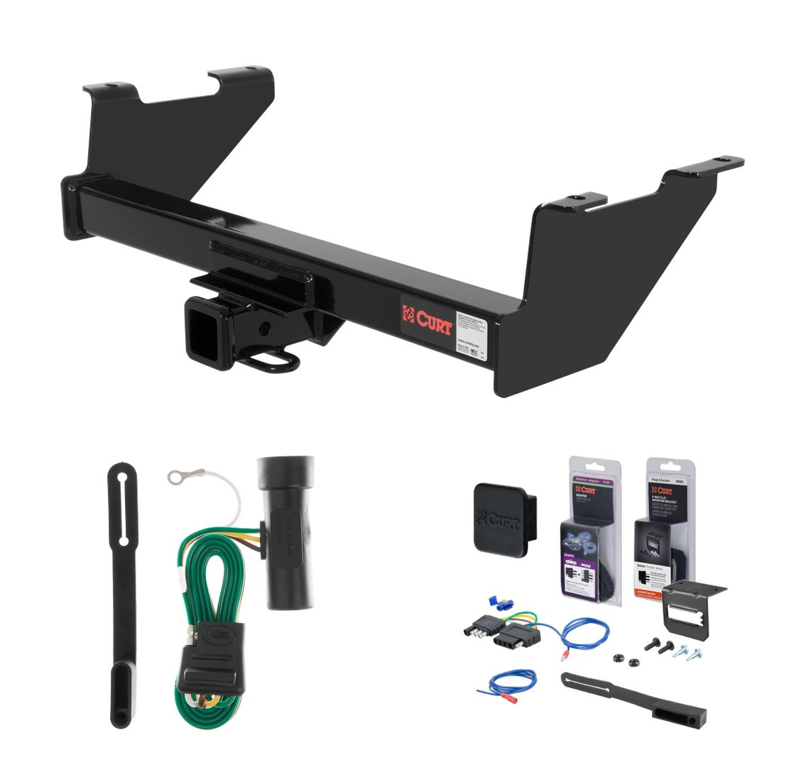 1973 - 1984 Chevrolet Blazer Full size Curt 2" Class 3 Trailer Tow Hitch + 5-Flat Wiring Kit Tow Boat/Utility Trailer with Surge Brakes 13401