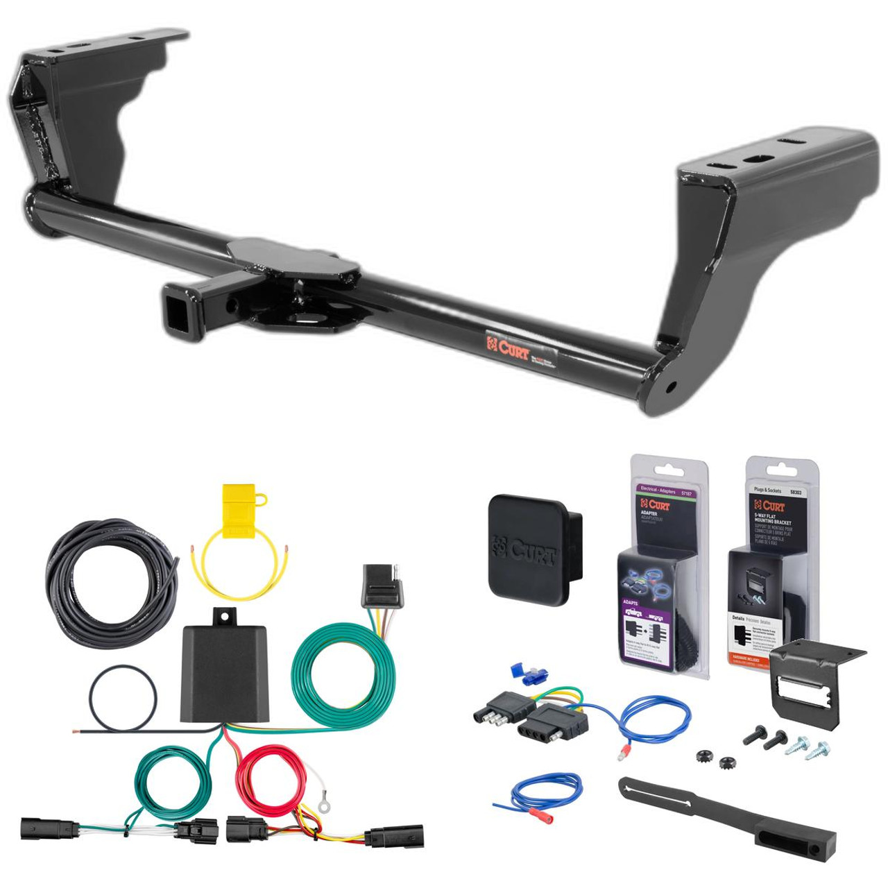 19 - 24 Ford Edge Titanium or ST only Curt 1-1/4" Class 2 Trailer Tow Hitch + 5-Flat Wiring Kit Tow Boat/Utility Trailer with Surge Brakes 12140 19 - 24 Ford Edge Titanium or ST only Curt 1-1/4" Class 2 Trailer Tow Hitch + 5-Flat Wiring Kit Tow Boat/Utility Trailer with Surge Brakes 12140