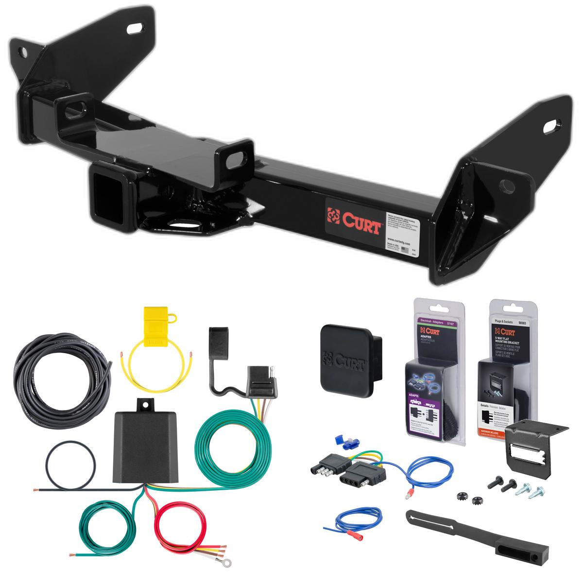 06 - 08 Ford F-150 Excluding factory receiver (built after 8/5/05) Curt 2" Class 3 Trailer Tow Hitch + 5-Flat Wiring Kit Tow Boat/Utility Trailer with Surge Brakes 13360