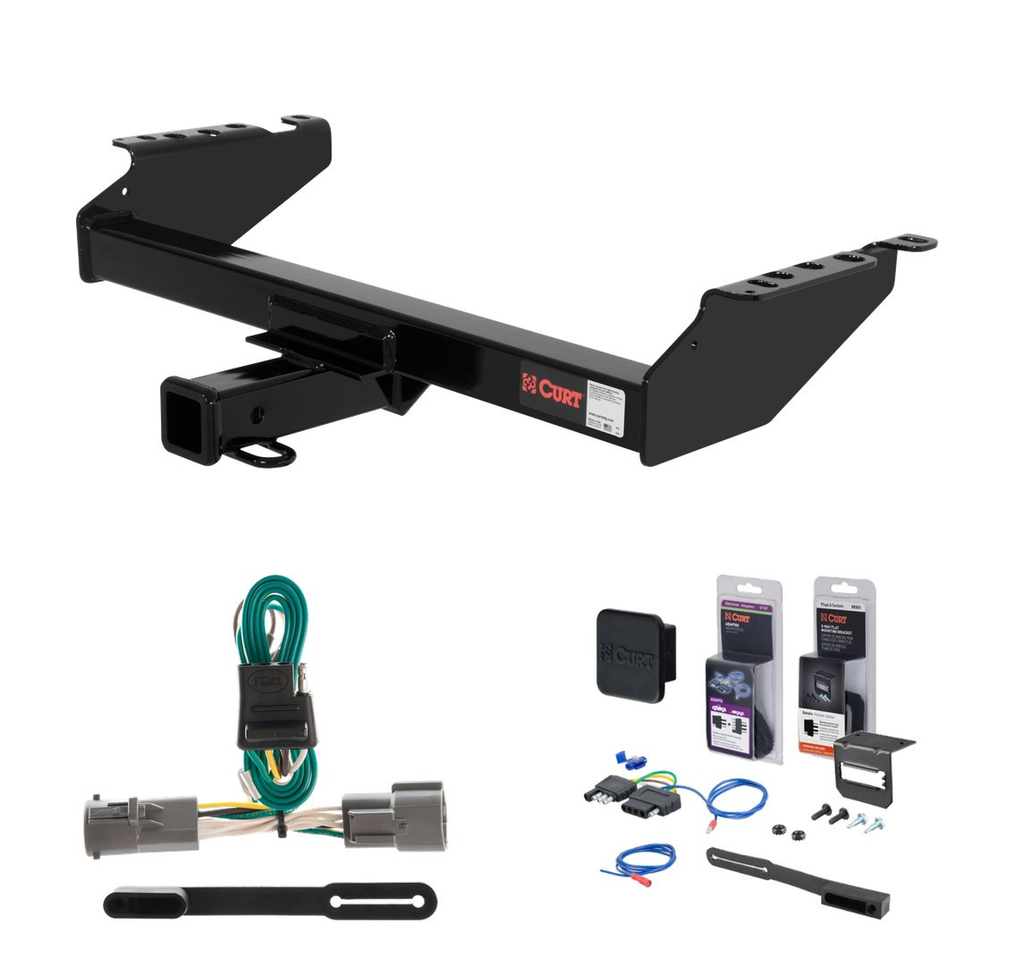 1987 - 1996 Ford F-350 Old body, excluding with 10" drop bumper Curt 2" Class 3 Trailer Tow Hitch + 5-Flat Wiring Kit Tow Boat/Utility Trailer with Surge Brakes 13310
