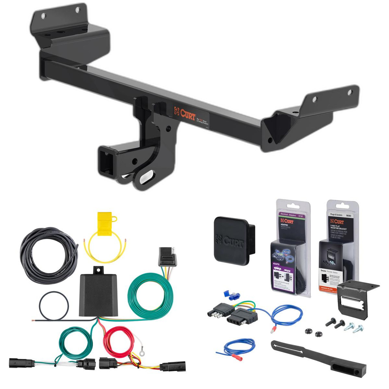 19 - 24 Ford Edge Titanium or ST only Curt 2" Class 3 Trailer Tow Hitch + 5-Flat Wiring Kit Tow Boat/Utility Trailer with Surge Brakes 13452 19 - 24 Ford Edge Titanium or ST only Curt 2" Class 3 Trailer Tow Hitch + 5-Flat Wiring Kit Tow Boat/Utility Trailer with Surge Brakes 13452