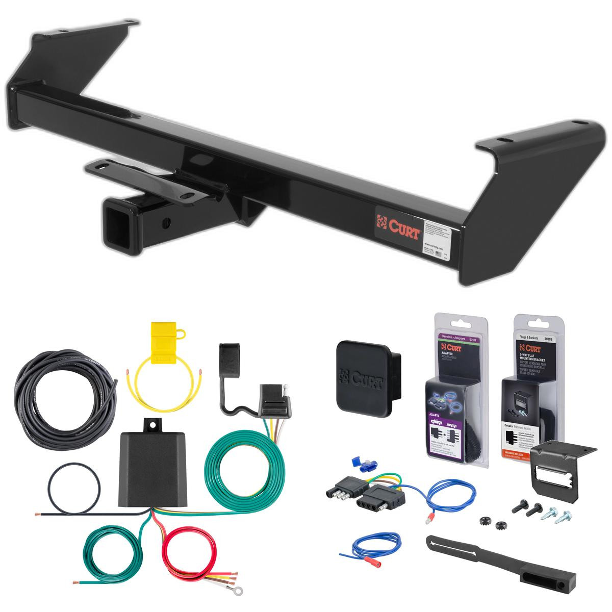 03 - 06 Toyota Tundra #13180 will not fit with towable bumper mount Curt 2" Class 3 Trailer Tow Hitch + 5-Flat Wiring Kit Tow Boat/Utility Trailer with Surge Brakes 13180