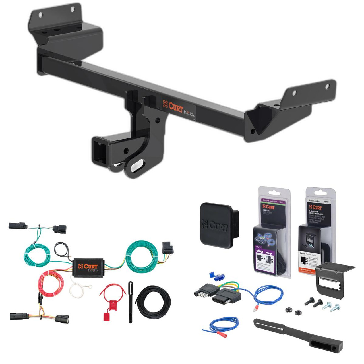 15 - 18 Ford Edge Curt 2" Class 3 Trailer Tow Hitch + 5-Flat Wiring Kit Tow Boat/Utility Trailer with Surge Brakes 13452 15 - 18 Ford Edge Curt 2" Class 3 Trailer Tow Hitch + 5-Flat Wiring Kit Tow Boat/Utility Trailer with Surge Brakes 13452