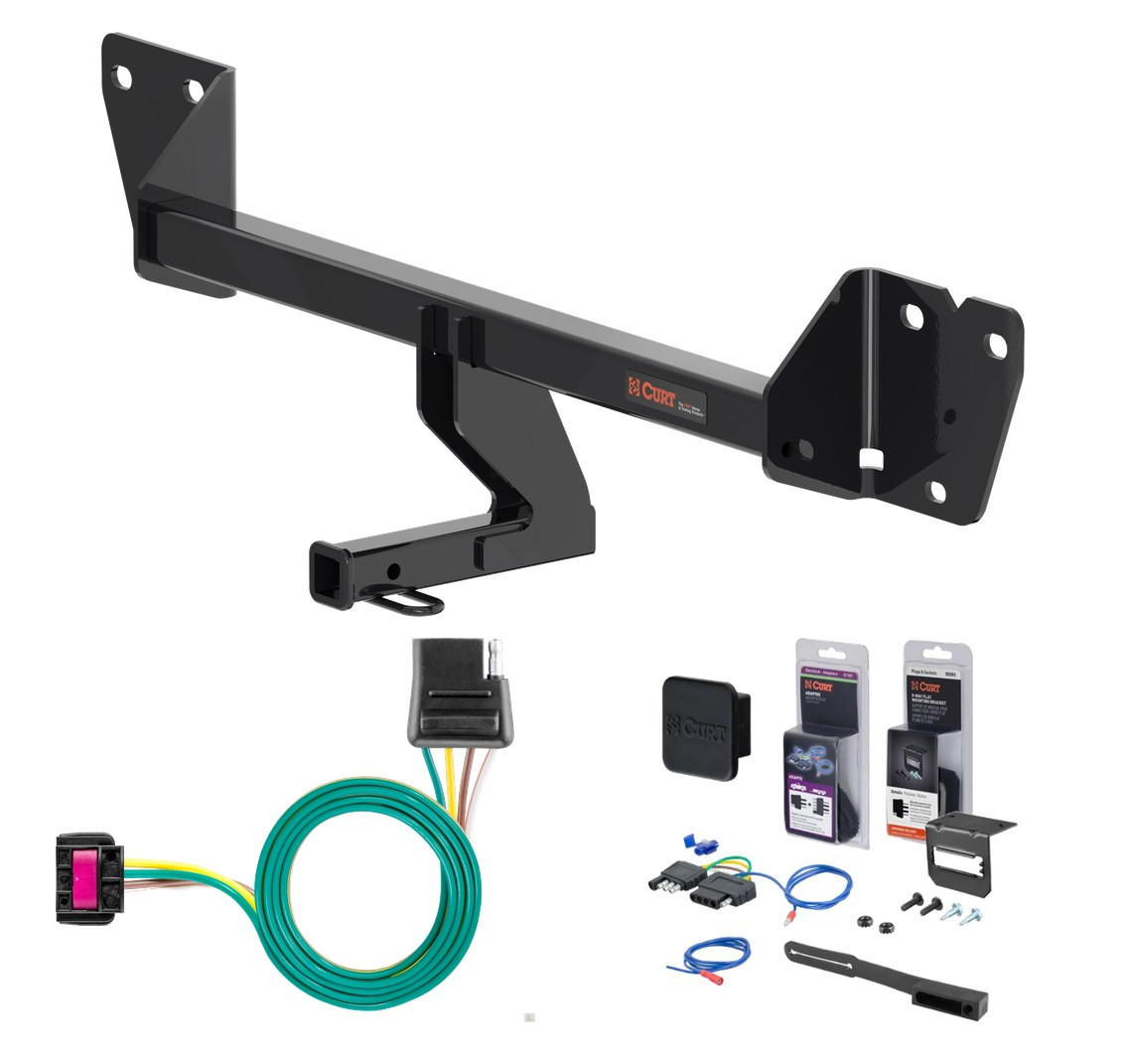 2021 - 2026 Chevrolet Trailblazer Curt 1-1/4" Class 1 Trailer Tow Hitch + 5-Flat Wiring Kit Tow Boat/Utility Trailer with Surge Brakes 11612