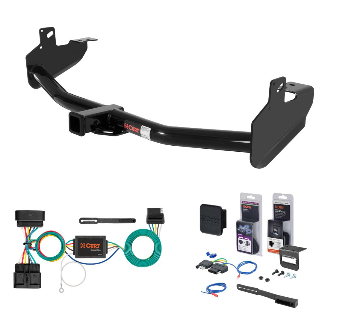 2007 - 2008 Isuzu I-290 Curt 2" Class 3 Trailer Tow Hitch + 5-Flat Wiring Kit Tow Boat/Utility Trailer with Surge Brakes 13252