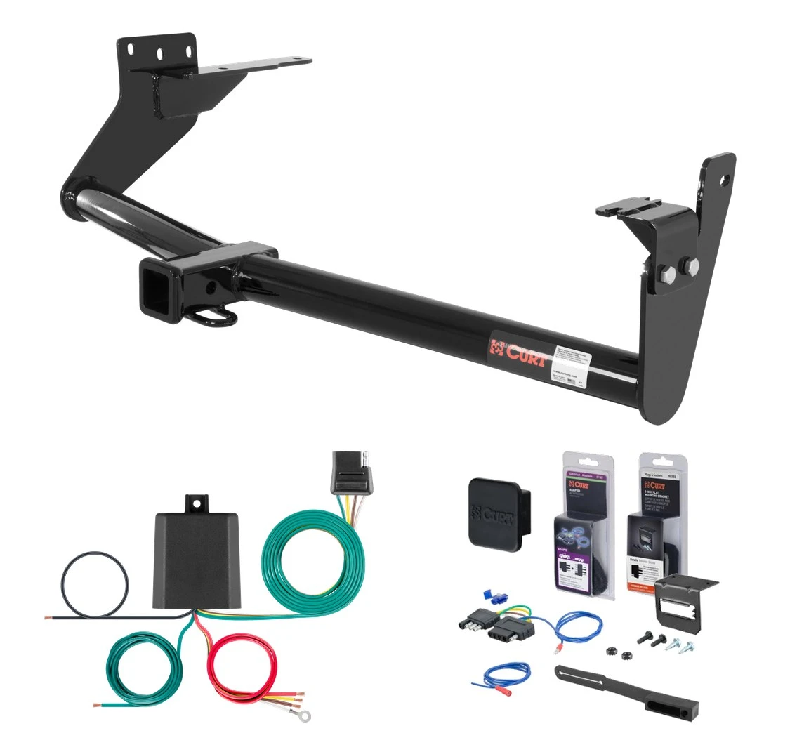 2009 - 2014 Infiniti FX37 Curt 2" Class 3 Trailer Tow Hitch + 5-Flat Wiring Kit Tow Boat/Utility Trailer with Surge Brakes 13554