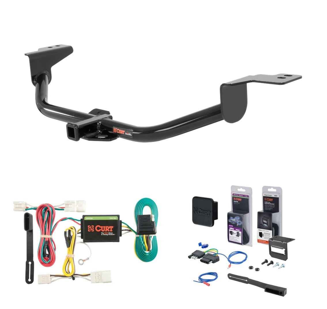 2013 - 2014 Hyundai Elantra Coupe Curt 1-1/4" Class 1 Trailer Tow Hitch + 5-Flat Wiring Kit Tow Boat/Utility Trailer with Surge Brakes 11303