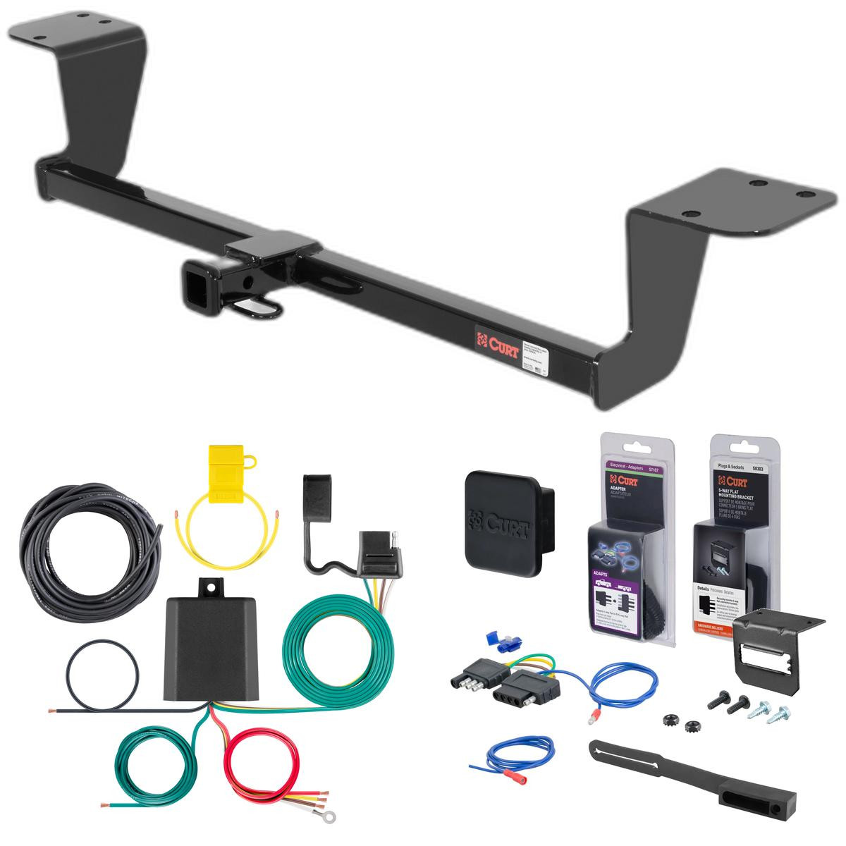 01 - 06 Lexus LS430 Curt 1-1/4" Class 2 Trailer Tow Hitch + 5-Flat Wiring Kit Tow Boat/Utility Trailer with Surge Brakes 12231