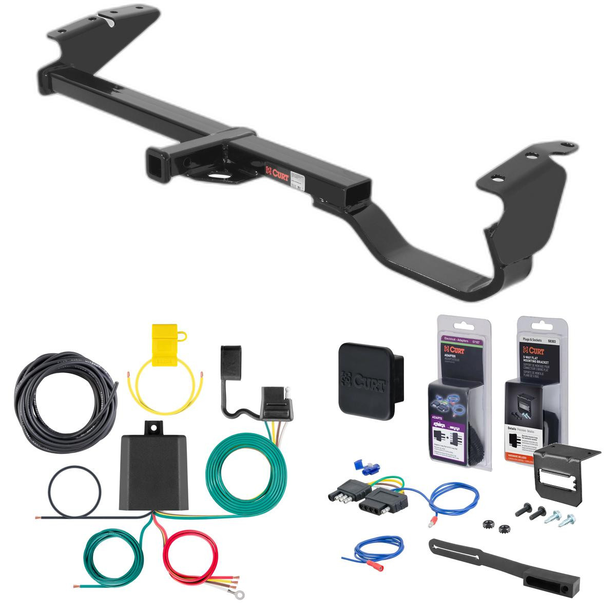 97 - 03 Lexus ES300 Curt 1-1/4" Class 2 Trailer Tow Hitch + 5-Flat Wiring Kit Tow Boat/Utility Trailer with Surge Brakes 12339
