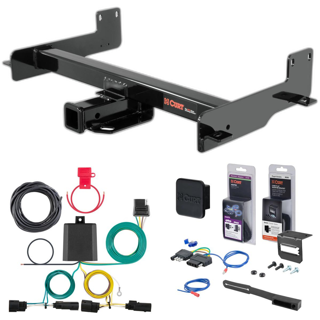 15 - 24 Ford Transit-350 Curt 2" Class 4 Trailer Tow Hitch + 5-Flat Wiring Kit Tow Boat/Utility Trailer with Surge Brakes 14012 15 - 24 Ford Transit-350 Curt 2" Class 4 Trailer Tow Hitch + 5-Flat Wiring Kit Tow Boat/Utility Trailer with Surge Brakes 14012