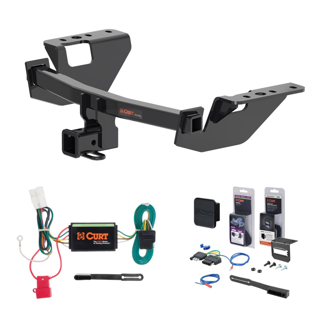 2014 - 2018 Subaru Forester Curt 2" Class 3 Trailer Tow Hitch + 5-Flat Wiring Kit Tow Boat/Utility Trailer with Surge Brakes 13435