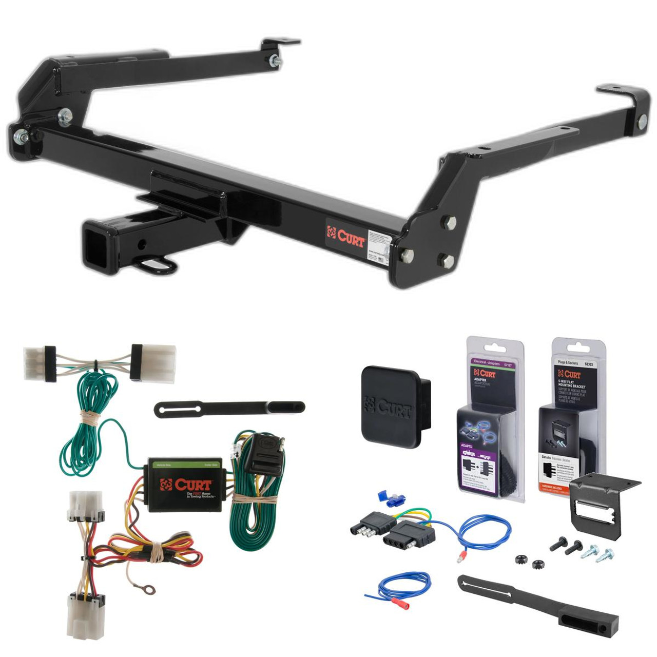 95 - 97 Nissan Pickup Curt 2" Class 3 Trailer Tow Hitch + 5-Flat Wiring Kit Tow Boat/Utility Trailer with Surge Brakes 13092 95 - 97 Nissan Pickup Curt 2" Class 3 Trailer Tow Hitch + 5-Flat Wiring Kit Tow Boat/Utility Trailer with Surge Brakes 13092