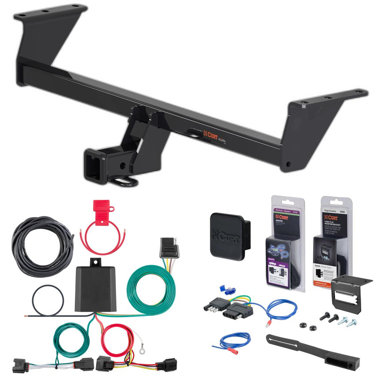 17 - 22 Nissan Rogue Sport Curt 2" Class 3 Trailer Tow Hitch + 5-Flat Wiring Kit Tow Boat/Utility Trailer with Surge Brakes 13377-1 17 - 22 Nissan Rogue Sport Curt 2" Class 3 Trailer Tow Hitch + 5-Flat Wiring Kit Tow Boat/Utility Trailer with Surge Brakes 13377-1