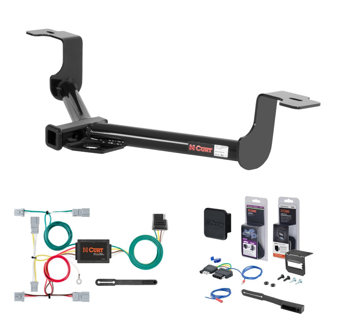 2011 - 2012 Honda Accord Coupe Curt 1-1/4" Class 1 Trailer Tow Hitch + 5-Flat Wiring Kit Tow Boat/Utility Trailer with Surge Brakes 11496