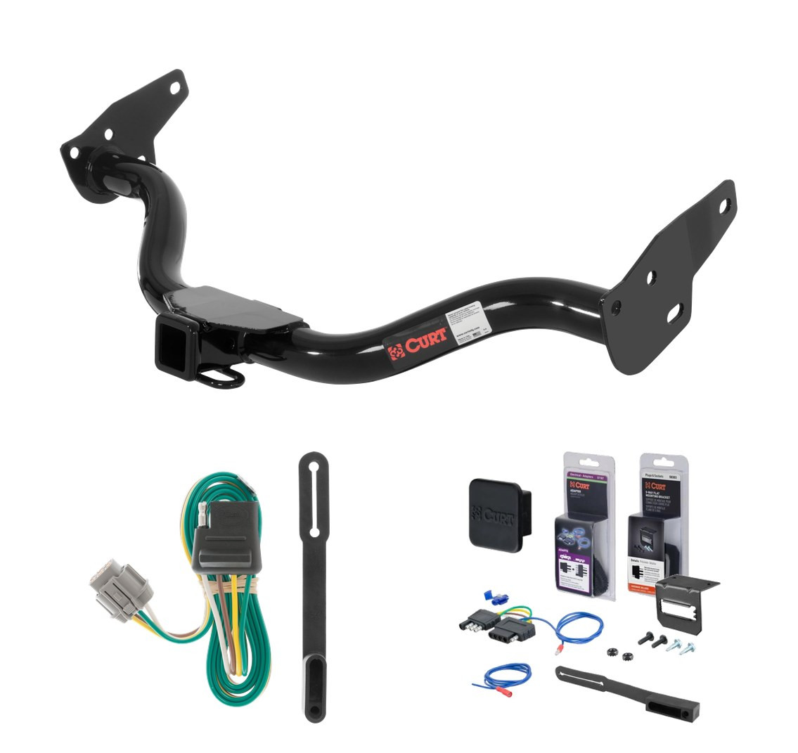 2005 - 2015 Nissan Xterra Curt 2" Class 3 Trailer Tow Hitch + 5-Flat Wiring Kit Tow Boat/Utility Trailer with Surge Brakes 13514