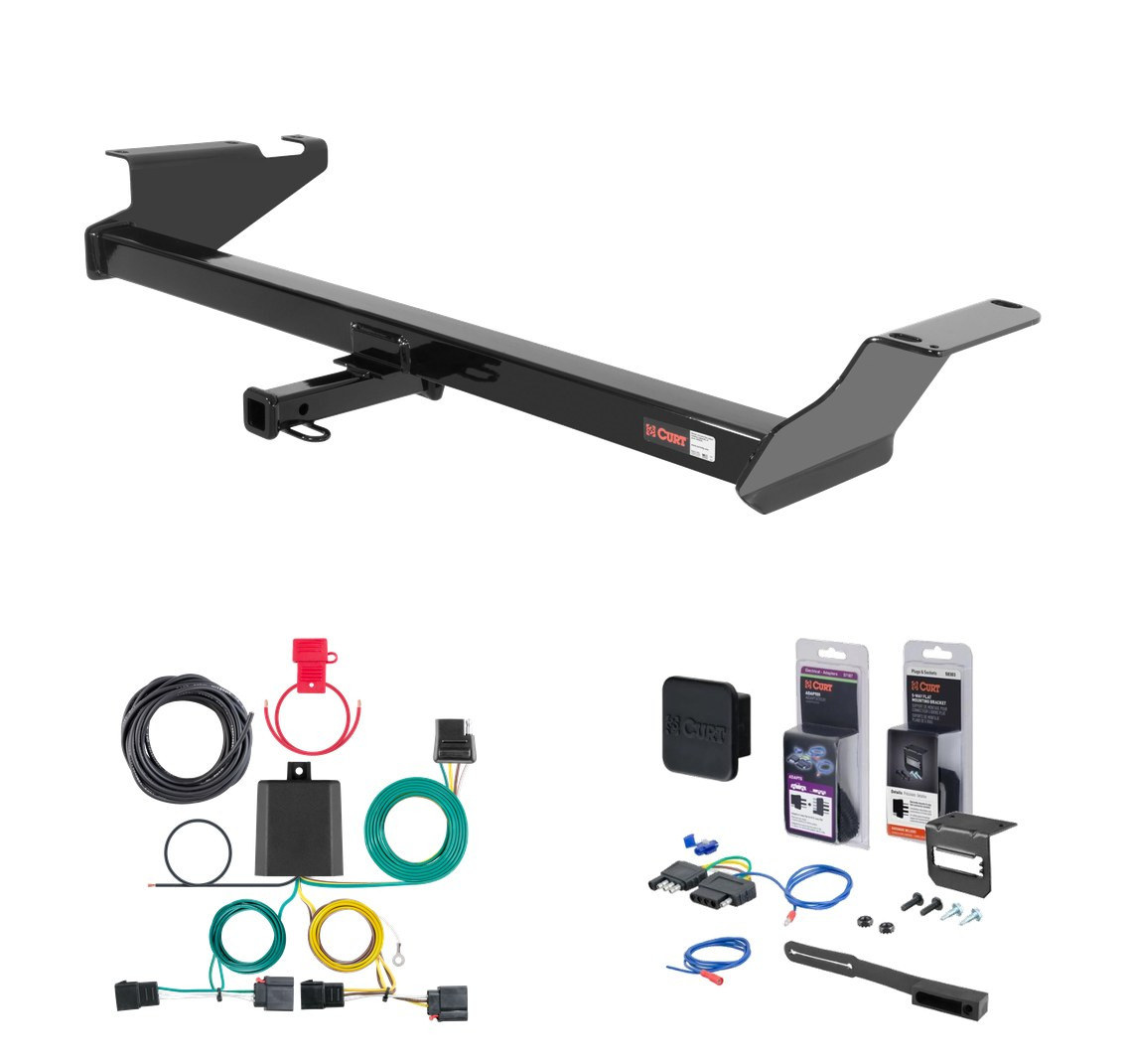 2008 - 2010 Chrysler Town & Country Curt 1-1/4" Class 2 Trailer Tow Hitch + 5-Flat Wiring Kit Tow Boat/Utility Trailer with Surge Brakes 12264