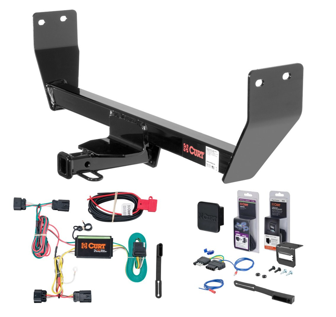 2011 - 2014 Chrysler 200 Curt 1-1/4" Class 1 Trailer Tow Hitch + 5-Flat Wiring Kit Tow Boat/Utility Trailer with Surge Brakes 11133