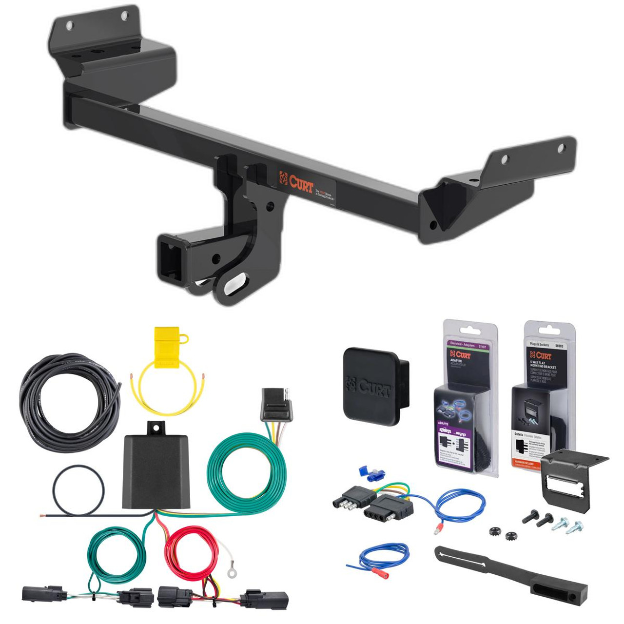 19 - 24 Ford Edge SE & SEL only Curt 2" Class 3 Trailer Tow Hitch + 5-Flat Wiring Kit Tow Boat/Utility Trailer with Surge Brakes 13452 19 - 24 Ford Edge SE & SEL only Curt 2" Class 3 Trailer Tow Hitch + 5-Flat Wiring Kit Tow Boat/Utility Trailer with Surge Brakes 13452