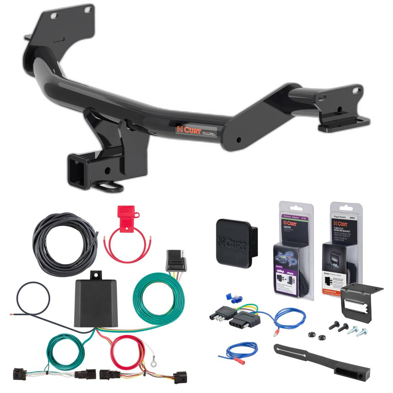 23 - 24 Hyundai Palisade Curt 2" Class 3 Trailer Tow Hitch + 5-Flat Wiring Kit Tow Boat/Utility Trailer with Surge Brakes 13427-1 23 - 24 Hyundai Palisade Curt 2" Class 3 Trailer Tow Hitch + 5-Flat Wiring Kit Tow Boat/Utility Trailer with Surge Brakes 13427-1